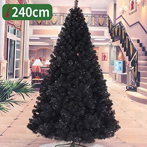 DLPY 7.8 Ft Yapay Noel Ağacı Tam Köknar Prim Ladin Menteşeli Standı Katı Metal Bacaklar Çevre Dostu Tatil Dekorasyon için-Siyah