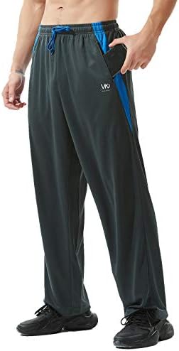 ZEROWELL erkek Atletik fermuarlı pantolon Cepler Açık Alt Hafif Sweatpants, Egzersiz, Koşu, Spor Salonu, Eğitim