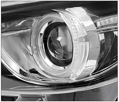 ZMAUTOPARTS Halo LED tüp halojen projektör farlar siyah w / 6 beyaz DRL ışıkları ile uyumlu 2014- Mazda 3