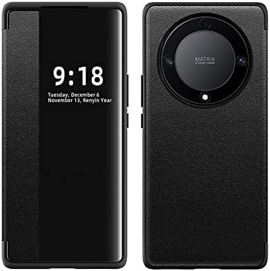 Telefon Flip Kılıfları Huawei Onur Magic5 Lite Kılıf ile uyumlu Clear View Penceresi, Manyetik İnce Flip Case Damla Koruma