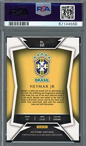Neymar Jr 2015 Panini Seç Sarı Forma Futbol Kartı 22 Kademeli PSA 10