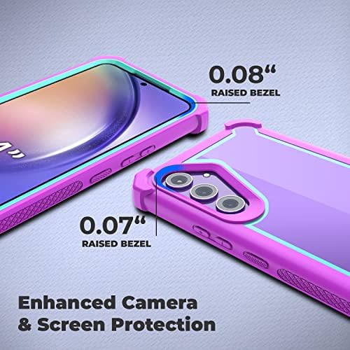 KSELF samsung kılıfı Galaxy A54 5G Kılıf ile 9 H Temperli Cam Ekran Koruyucu ve lens camı, tam Vücut Koruyucu Hibrid Çift