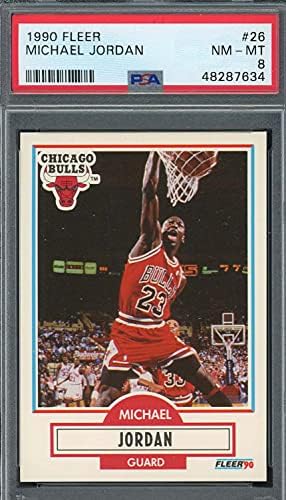 Michael Jordan 1990 Fleer Basketbol Kartı 26 Dereceli PSA 8