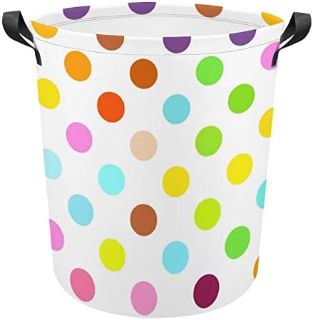 Renkli Puantiyeli çamaşır sepeti Sepet Çanta Çamaşır Kutusu saklama çantası Katlanabilir Uzun Kolları ile