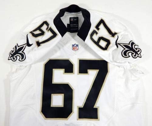 2013 New Orleans Saints Alex Parsons 67 Oyunu Verilen Beyaz Forma NOS0142 - İmzasız NFL Oyunu Kullanılmış Formalar