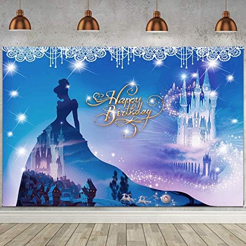 Prenses zemin Mutlu doğum Günü partisi süslemeleri için FHZON 5x3ft fantezi kale arabası parlak ışık fotoğraf arka plan duvar