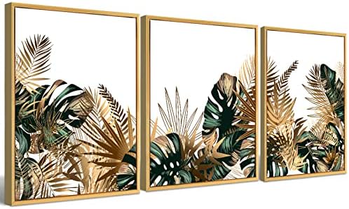 Loomarte Çerçeveli Bitki Duvar Sanatı Basit Tropikal Yeşil Yapraklar Duvar Dekoru Boho Palmiye Botanik Baskılar Minimalist