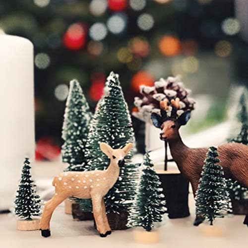 10 adet Mini Noel Ağacı Minyatür Çam Ağacı Kar ve Taban Küçük Yapay Kar Don Ağaçları Masa Ağaçları Minyatür Sahneler yılbaşı