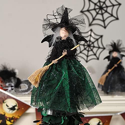 BROOKE PATEL Cadılar Bayramı Cadı Ağacı Dekorasyon ile Örümcek Web Tutu Elbise Cadılar Bayramı gnome Dekorasyon için Masa