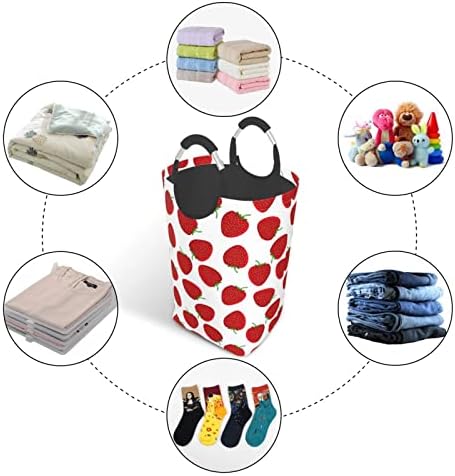 Çilek Kirli Giysiler Paketi, Katlanabilir, Saplı, Banyo Dolabı İçin Uygun Ev Depolama