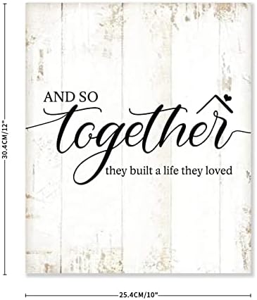 Yinrune Ahşap Duvar Tabelaları Ve Böylece Birlikte Bir Hayat İnşa Ettiler Sevdiler Çiftlik Evi Rustik İşareti Motivasyon