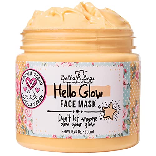 Rafine etmek ve aydınlatmak için Bella & Bear Hello Glow Yüz Maskesi - Vegan-6,7 oz