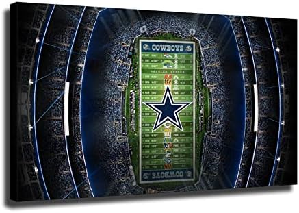 Dallas Şehir Cowboys amerikan futbolu Posteri Spor Desen Tuval duvar Sanatı Baskılı Desen Sanat Ev Dekor Boyama (B, 16x24inch-Canvas)