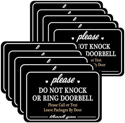 Kapı Zili işareti çıkartmalarını Çalmayın, 4×6 inç Yapışkan Su Geçirmez Kapı Zili çıkartmalarını Çalmayın veya Çalmayın Paketleri