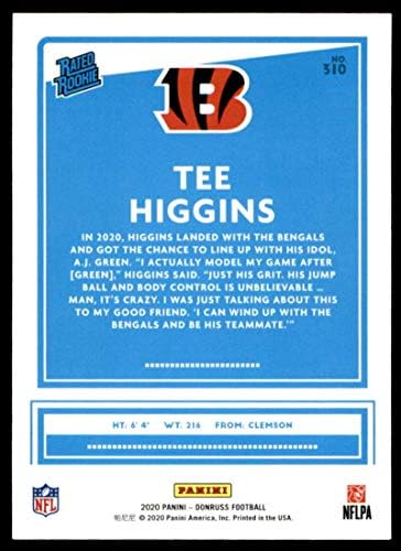 2020 Donruss 310 Tee Higgins Cincinnati Bengals NFL Futbol Kartı (RC-Çaylak Kartı) NM-MT