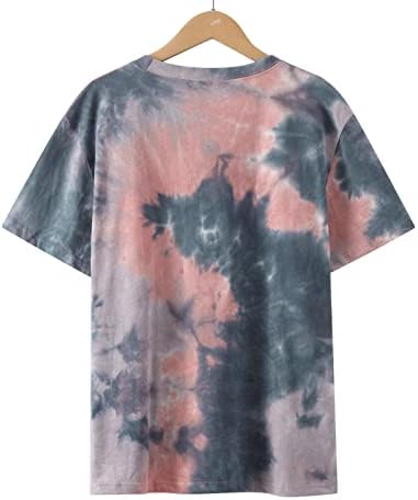 Kısa Kollu Giyim Moda Pamuk Ekip Boyun Grafik Kravat Boya Bluz Gömlek Kızlar için Tee Sonbahar Yaz Bayan BL BL