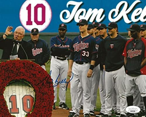 Tom Kelly imzalı Minnesota ikizleri 8x10 fotoğraf imzalı JSA-İmzalı MLB Fotoğrafları