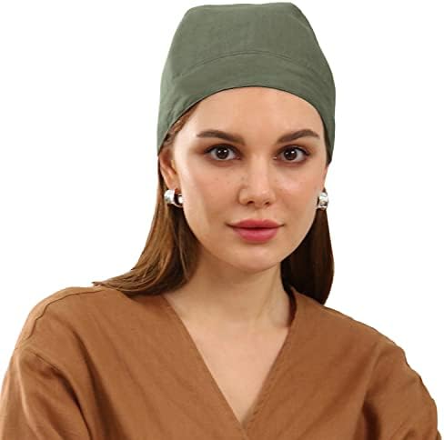 Amazhıyu Saf Keten Bandana Kafatası Kap Kadınlar için Kafa Wrap Yaz Bere Şapka