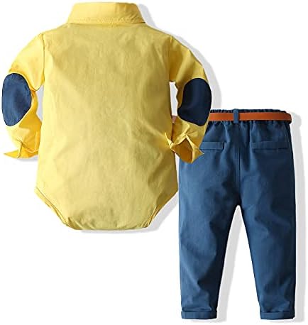 Kimocat Bebek Erkek Giysileri Setleri Uzun Kollu ve Pantolon Beyefendi Kıyafet Takım Elbise