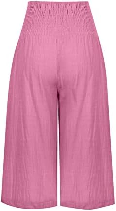 Baggy kapri pantolonlar Kadınlar için Geniş Bacak Koşu Kapriler Yüksek Belli Egzersiz Sweatpant Moda Yaz plaj pantolonları
