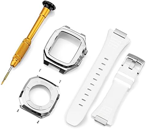 AEMALL Paslanmaz çelik Kayış Kılıf apple saat bandı Modifikasyonu için 45mm 44mm 41mm Metal mod seti Seti iWatch Serisi 7