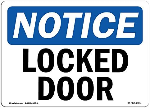 OSHA Uyarı İşareti Kilitli Kapı / Vinil Etiket Çıkartması / İşinizi, şantiyenizi, Depo ve Mağaza alanınızı Koruyun / ABD'de