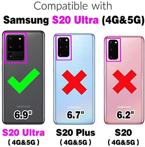 Telefon Kılıfı için Samsung Galaxy S20 Ultra Glaxay S20ultra 5G Temperli Cam Ekran Koruyucu ile kart tutucu Cüzdan Kapak