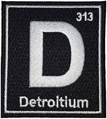 Detroit Detroitium 100 % Nakış Yama Demir veya Dikmek İşlemeli 2.5 Geniş x 3 Uzun Boylu