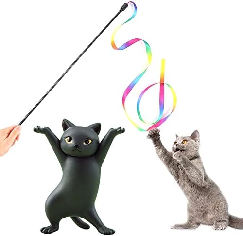 Kapalı Kediler için kedi Oyuncakları, interaktif Kedi Hediyeleri 2 adet Kedi değnek dize oyuncak , Kediler kovalamaca ve