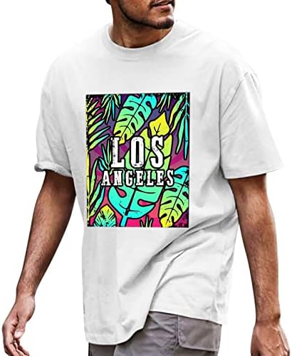 ZDDO erkek T-Shirt Kısa Kollu Mektup Baskı Rahat Hawaiian Tees Yaz Plaj Üstleri Atletik Spor Crewneck T Shirt