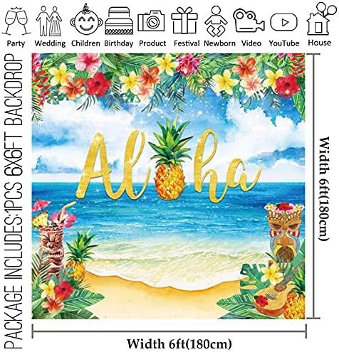 96x72 inç Kumaş Aloha Zemin Luau Hawaiian Parti Süslemeleri Tropikal Plaj Leis fotoğraf kabini Yaz Doğum Günü Afiş Malzemeleri