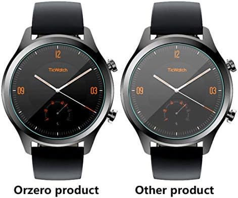 Orzero (3 Paket) Ticwatch C2 için uyumlu, Ticwatch E2 & S2 Temperli Cam Ekran Koruyucu, 2.5 D Ark Kenarları 9 Sertlik HD