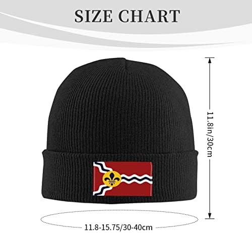POOEDSO Bayrağı St. Louis Missouri Bere Şapka Erkekler Kadınlar için Örgü Kafatası Kap Yumuşak Akrilik Kışlık Şapkalar