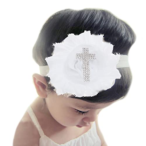 Bloomposh Bebek Beyaz Bantlar Hairbands saç fiyonkları Elastik saç aksesuarları Bebek Kız Yenidoğan Bebek Tulumları Çocuklar