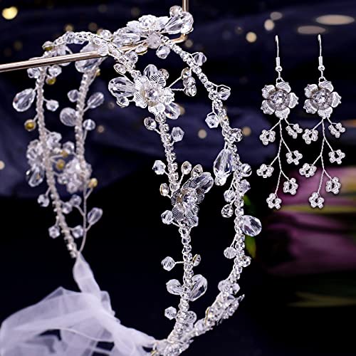 ULAPAN Düğün Bantlar Çiçekler Gelin Headpieces Rhinestones Saç Vine Gümüş Kristal Saç Aksesuarları Kızlar Kadınlar (bantlar