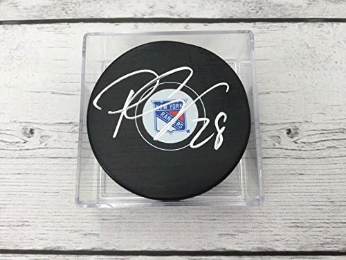 Paul Carey İmzalı Hokey Diski İmzaladı NY New York Rangers b İmzalı NHL Diskleri
