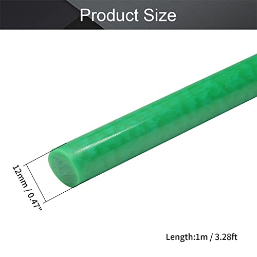Othmro 2 pcs Plastik Yuvarlak Çubuk 0.47 inç Dia 39 inç Uzunluk, Yeşil (POM) Polioksimetilen Çubuklar Mühendislik Plastik