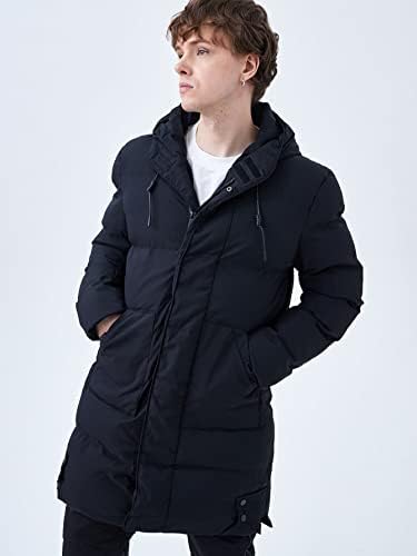 Erkekler için ceketler Erkekler İpli Kapşonlu Kirpi Ceket (Renk: Siyah, Boyut: X-Large)