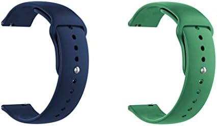 BİR KADEME Tutuşunu saat kayışı İle Uyumlu Garmin Venu Sq 2 Silikon saat kayışı ile Düğme Kilidi, 2'li paket (Mavi ve Yeşil)