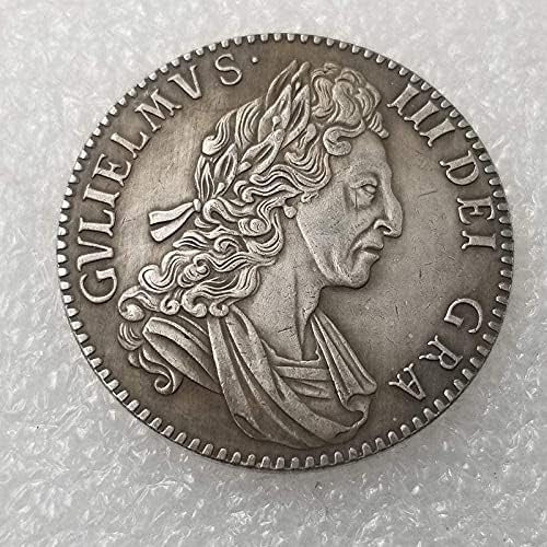 Antika El Sanatları 1700 İngiliz Pirinç Gümüş Kaplama Sıkıntılı Gümüş Dolar Gümüş Yuvarlak hatıra parası Gümüş Sikke 1086