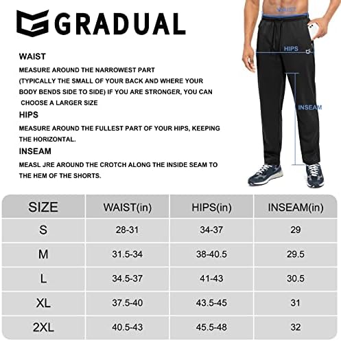 G Kademeli erkek Sweatpants Fermuarlı Cepler ile Açık Alt Atletik Pantolon Erkekler için Egzersiz, Koşu, Koşu, Salon