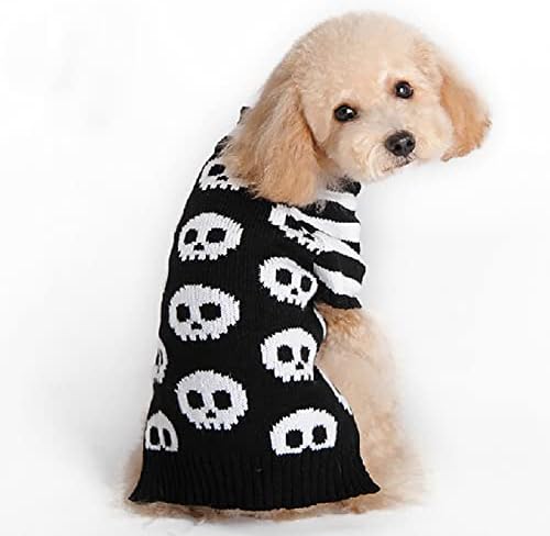 Büyük Köpekler için köpek Kazak Girly Cadılar Bayramı Pet Kazak Tatil Köpek Kostüm Kazak Evcil Hayvan Giysileri (Siyah, XXS)