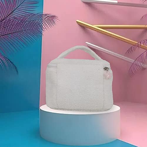 Emmace & Ames Kozmetik Çantaları Kadınlar için Taşınabilir Seyahat Peluş Karikatür Makyaj Çantası Depolama Çantalar Çanta