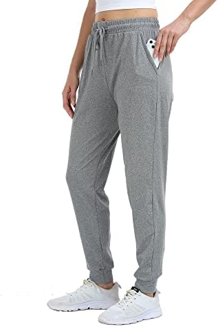 Mgput kadın Joggers cepli pantolon, İpli Koşu Sweatpants Kadınlar için Konik Aktif Yoga Salonu rahat pantolon