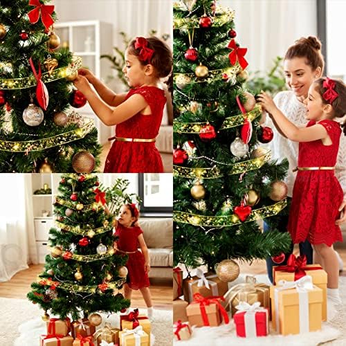 CiCiKiea noel şerit ışıkları, Noel ağacı dekoru için peri ışıkları, parti düğün yeni yıl noel ağacı dekorasyonu için 16.4