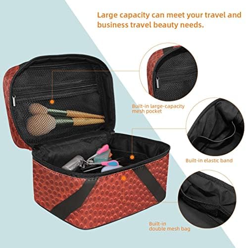 LORVIES Basketbol Doku Kozmetik Çantası Tuval Seyahat makyaj çantası Üst Kolu Tek Katmanlı Makyaj çanta düzenleyici Çok fonksiyonlu