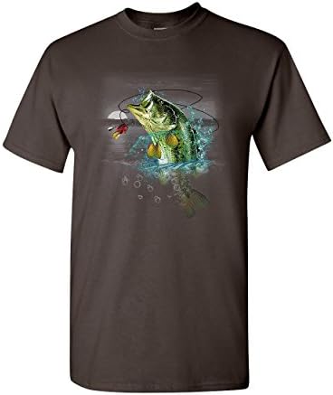 Bas Balıkçılık T-Shirt Balıkçı Kamp Hobi Fener Göl Nehir Erkek Tee Gömlek
