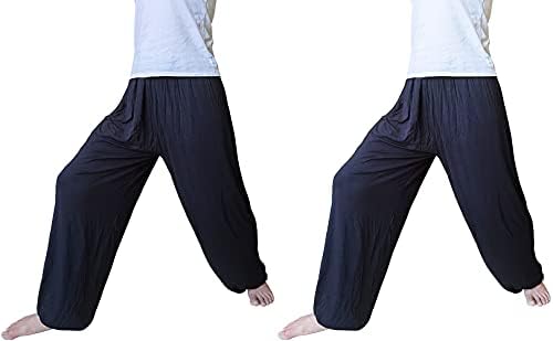 Hoerev Erkek Kadın Süper Yumuşak Yoga Pantolon Pantolon Taiji Salonu Pantolon
