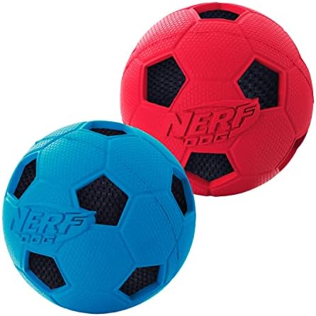 Interaktif Crunch ile Nerf köpek futbol topu köpek oyuncak, hafif, dayanıklı ve suya dayanıklı, 2.5 inç, küçük / orta / büyük