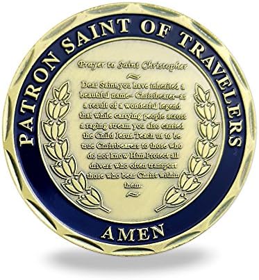 Gezginlerin Koruyucu Azizi Dua hatıra parası St Christopher Mücadelesi Coin Gezginler için